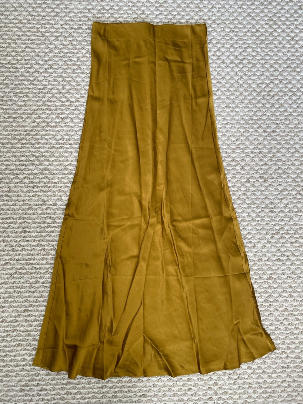 Quince 100% Washable Silk Maxi Skirt Mineral Yellow - Picture 3 of 5